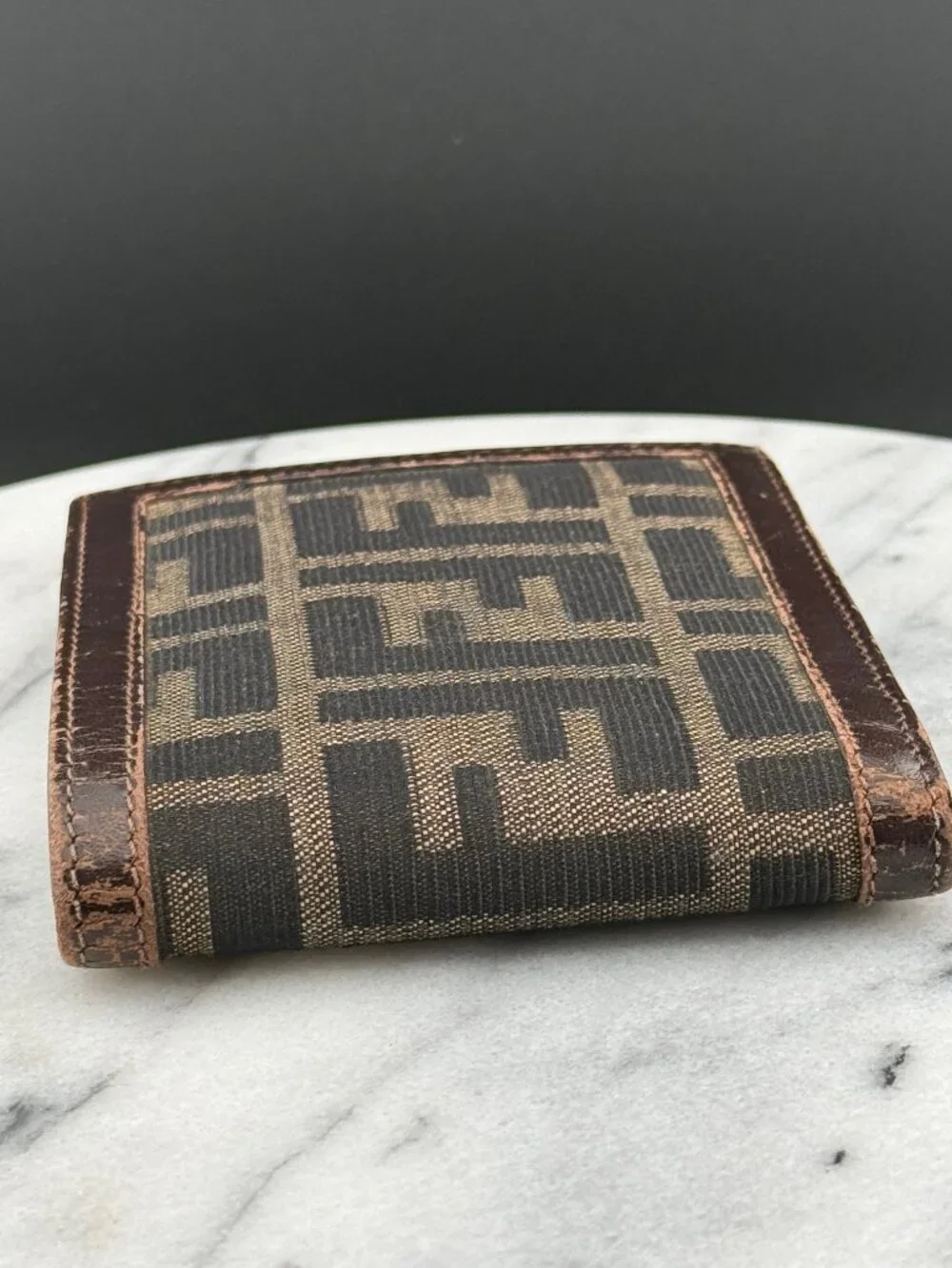 Fendi Zucca FF Monogram Bifold Wallet Authentic Vintage